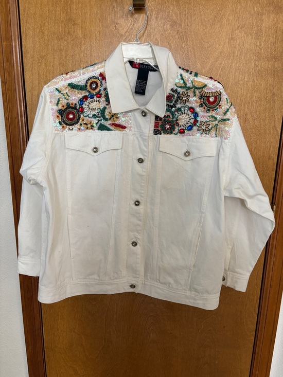 IB IB DIFFUSION Jackets & Blazers - Vintage 90's IB IB DIFFUSION Sequin Beaded Denim Jacket Womens